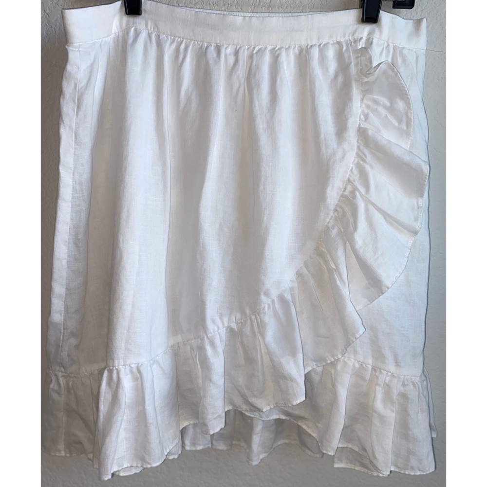 J. Crew Linen Ruffle Skirt-12 - Picture 2 of 4